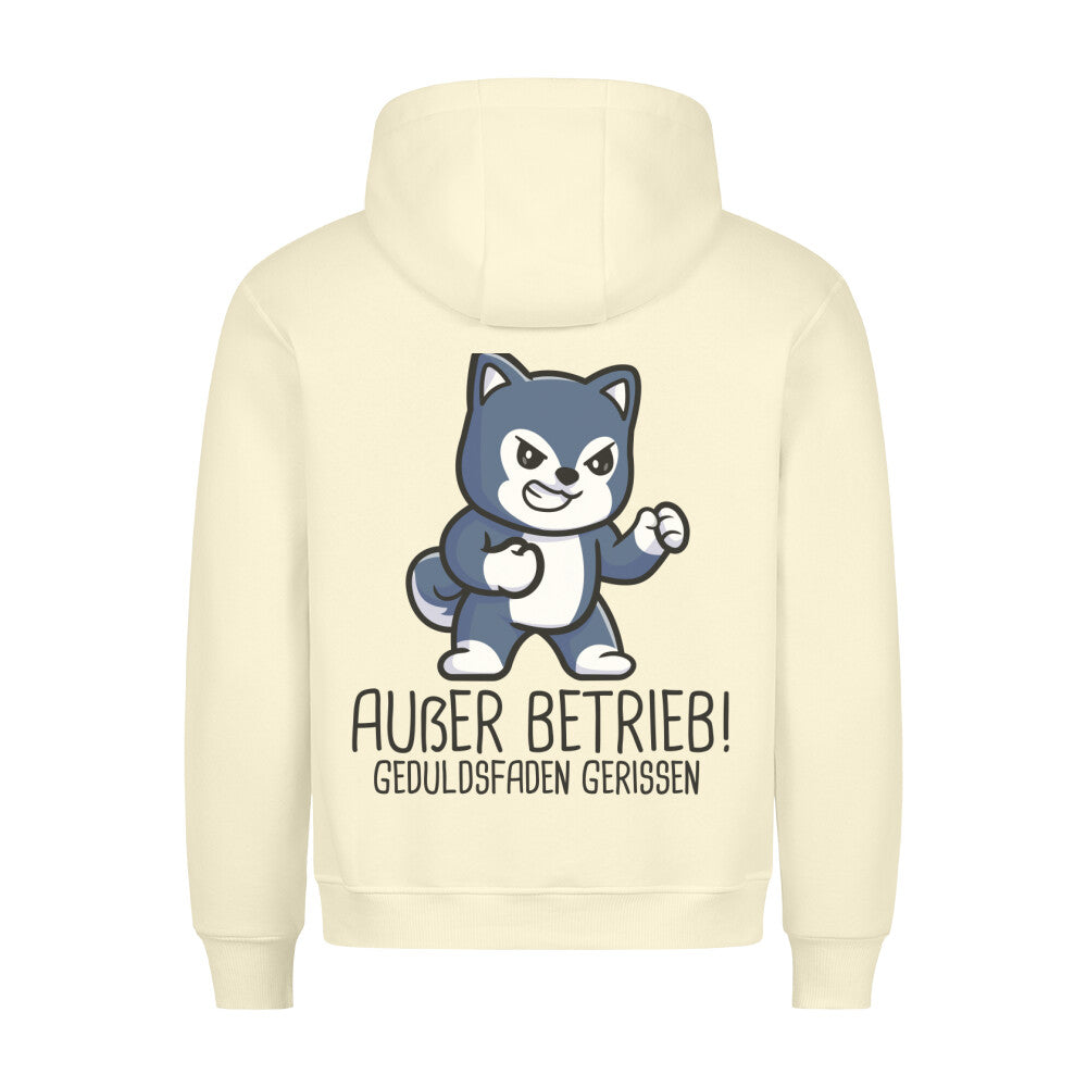 Geduldsfaden Hund - Hoodie Unisex Rückendruck