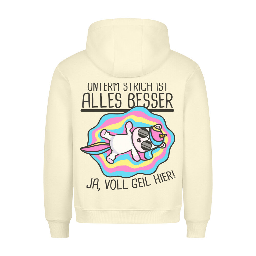 Strich Einhorn - Hoodie Unisex Rückendruck