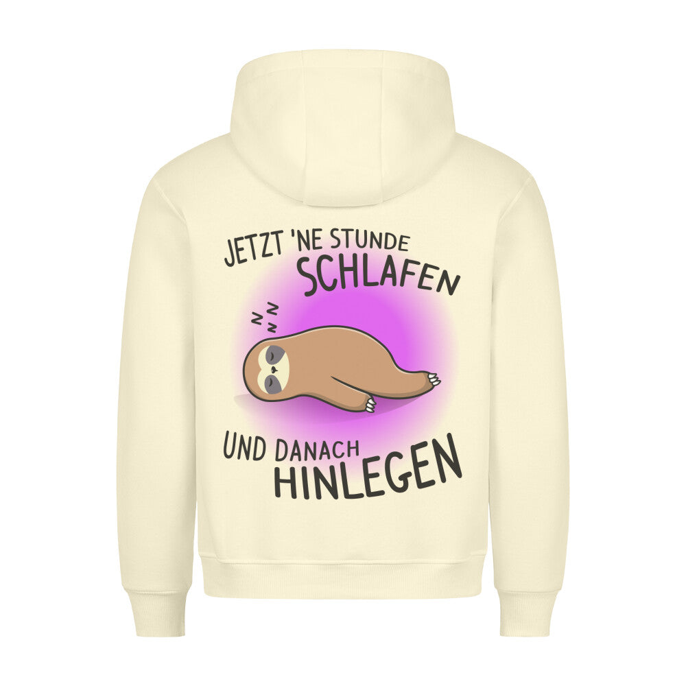 Schlafen Und Hinlegen Faultier - Hoodie Unisex Rückendruck