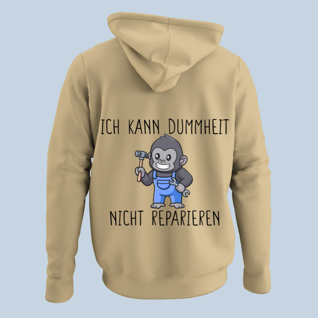 Dummheit Handwerker - Hoodie Unisex Rückendruck