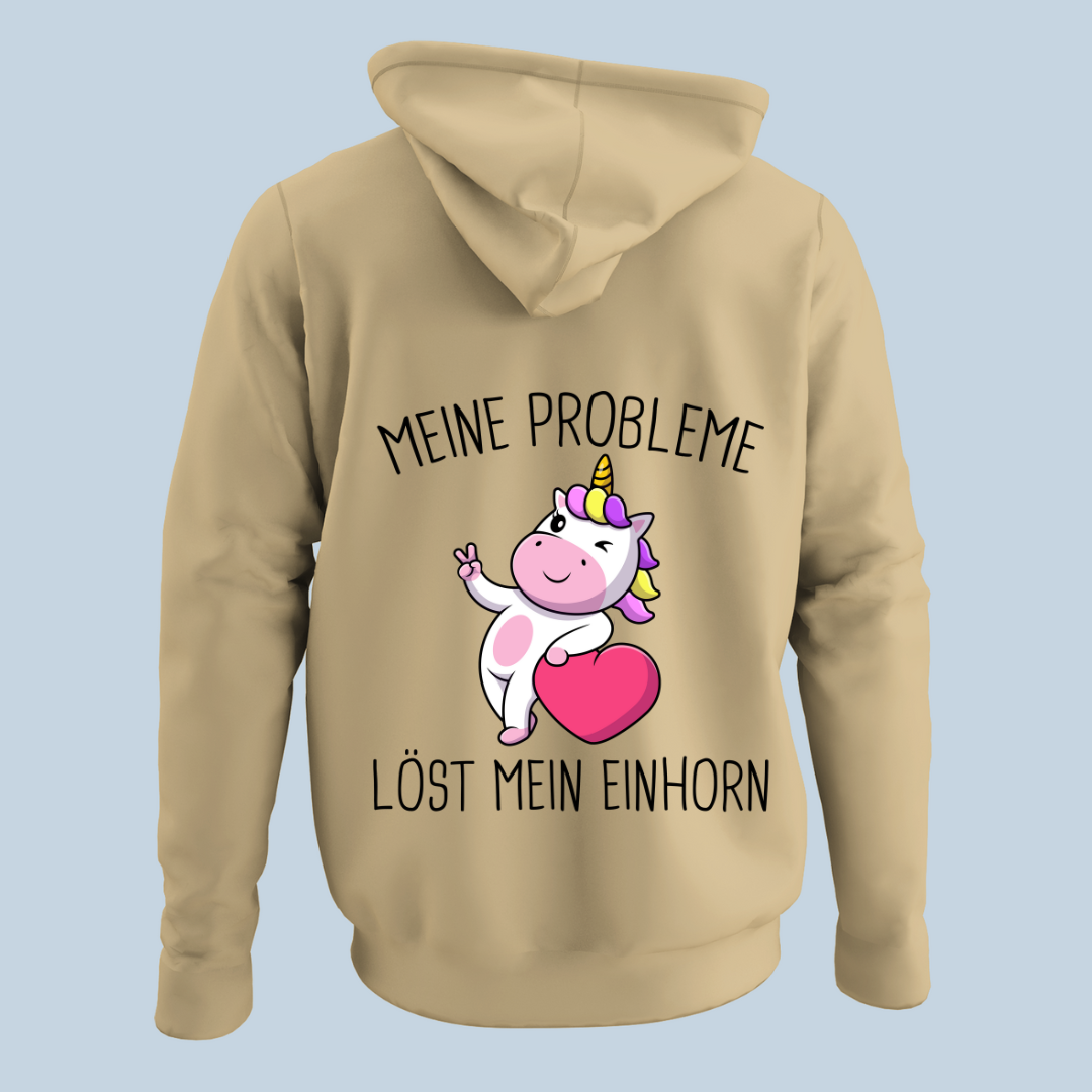 Probleme Einhorn - Hoodie Unisex Rückendruck