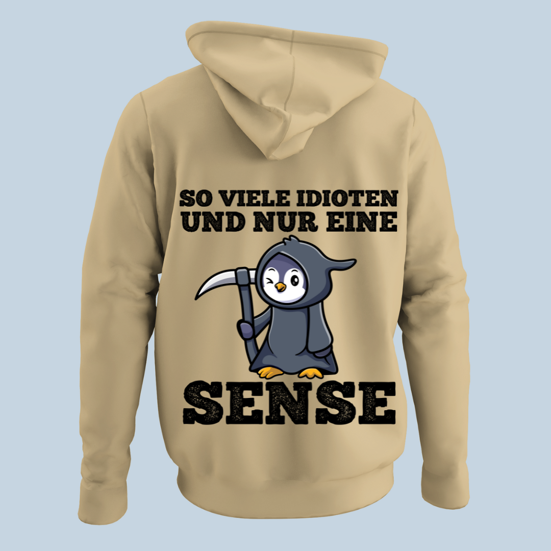 Idioten Sensenpinguin - Hoodie Unisex Rückendruck
