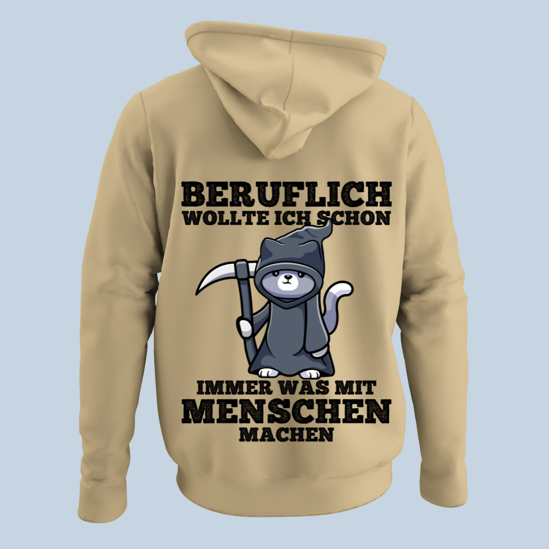 Beruflich Sensenkatze - Hoodie Unisex Rückendruck