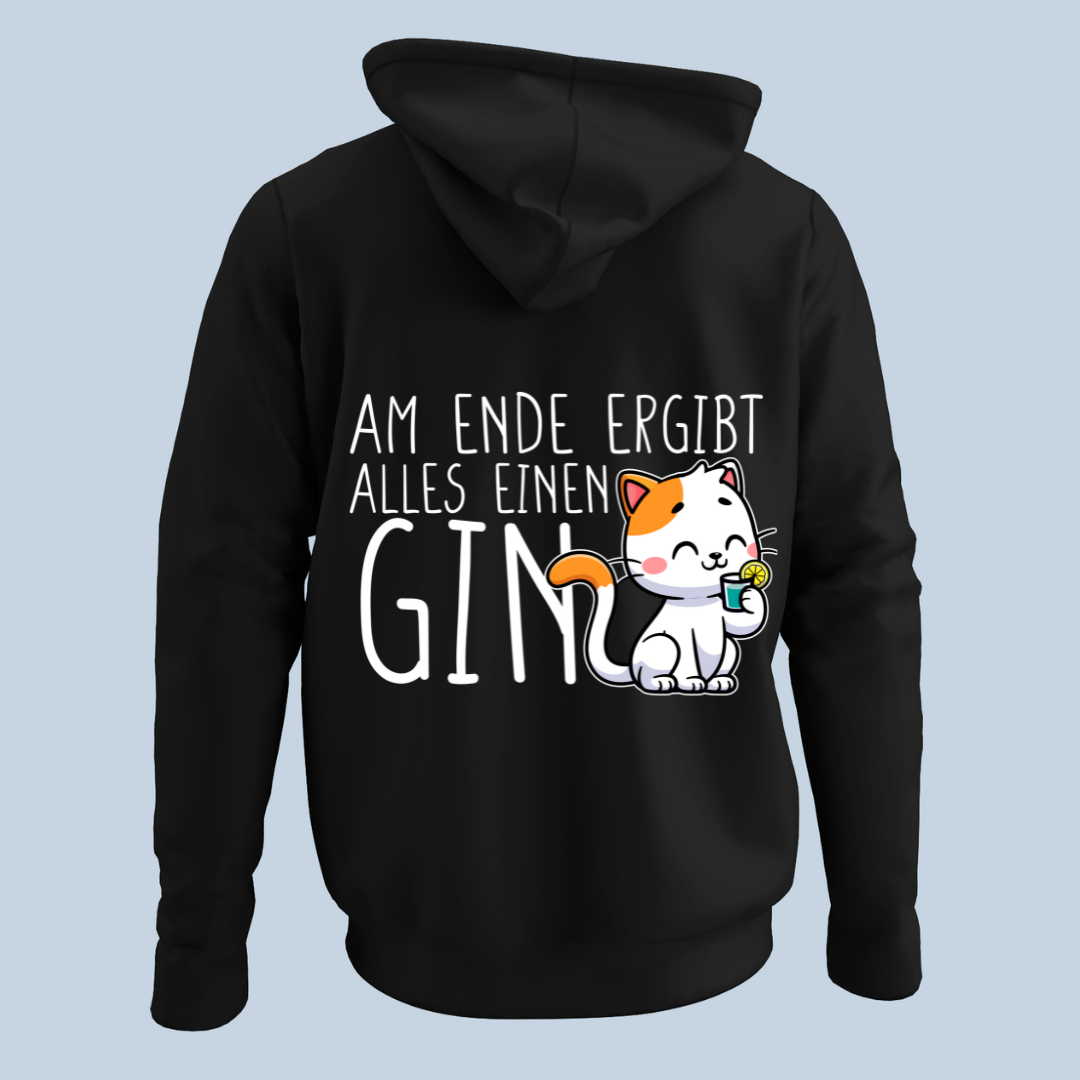 Gin Katze - Hoodie Unisex Rückendruck