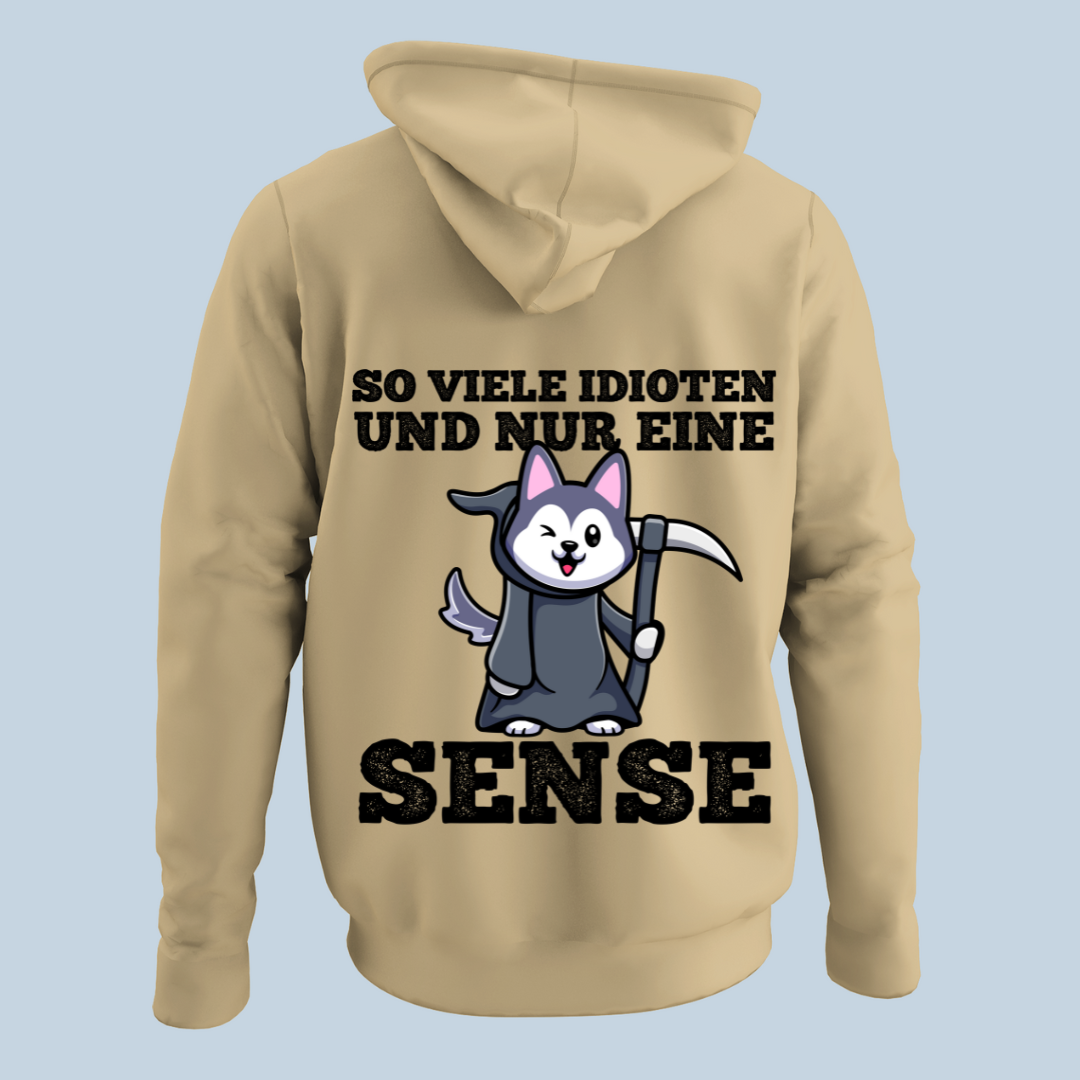 Idioten Sensenhund - Hoodie Unisex Rückendruck