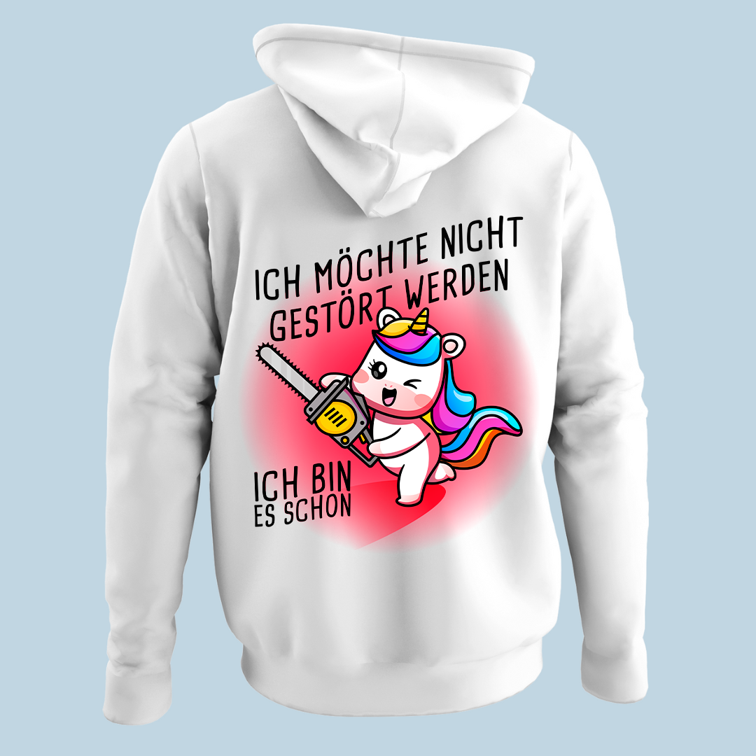 Gestörtes Einhorn - Hoodie Unisex Rückendruck