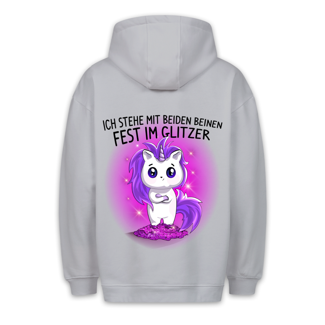 Glitzer Unicorn - Hoodie Unisex Rückendruck