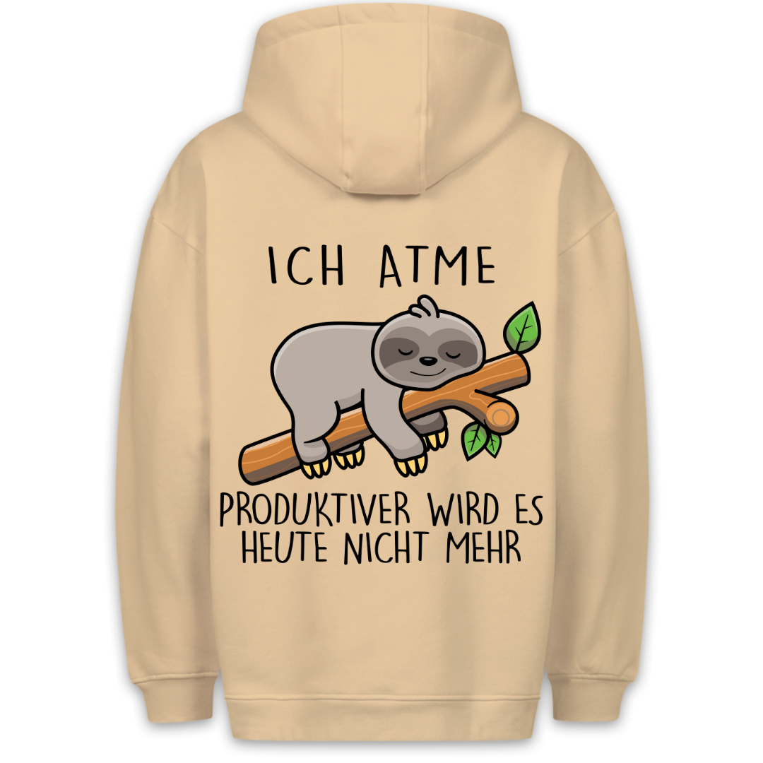 Atmen Faultier - Hoodie Unisex Rückendruck