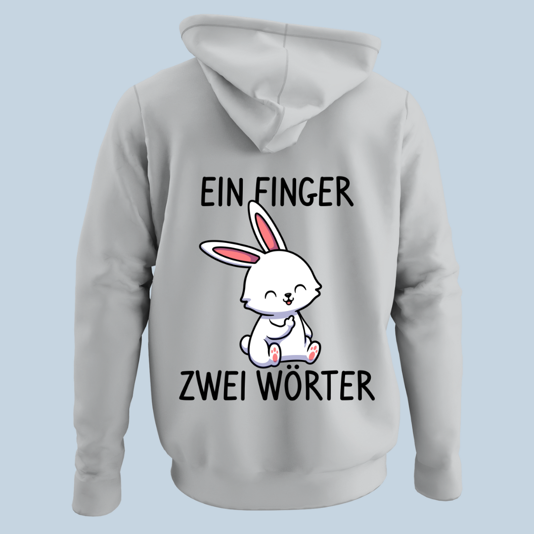 Finger Hase - Hoodie Unisex Rückendruck