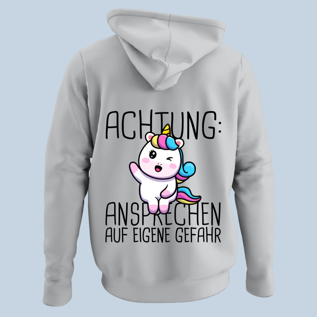 Ansprechen Einhorn - Hoodie Unisex Rückendruck
