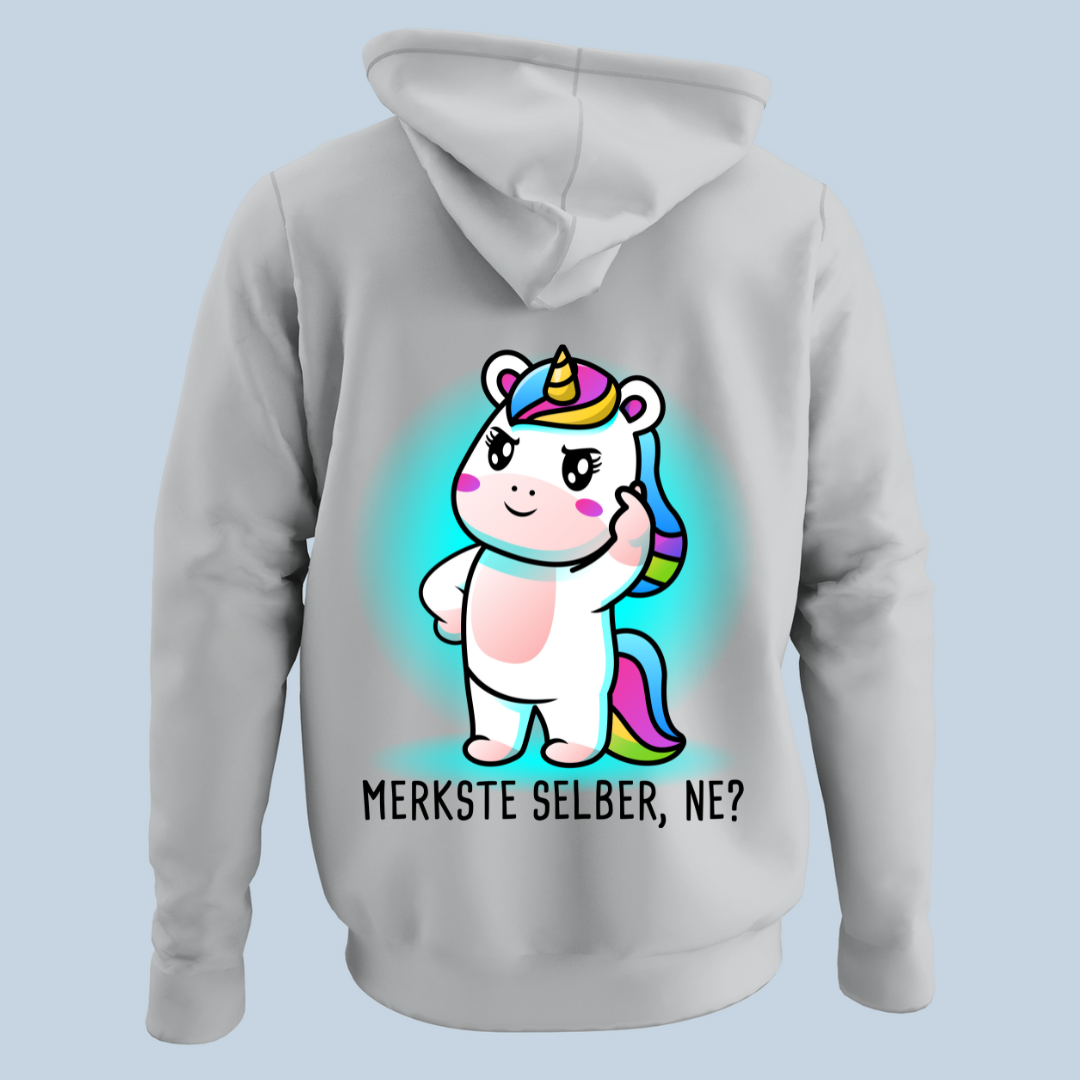 Merkste Einhorn - Hoodie Unisex Rückendruck