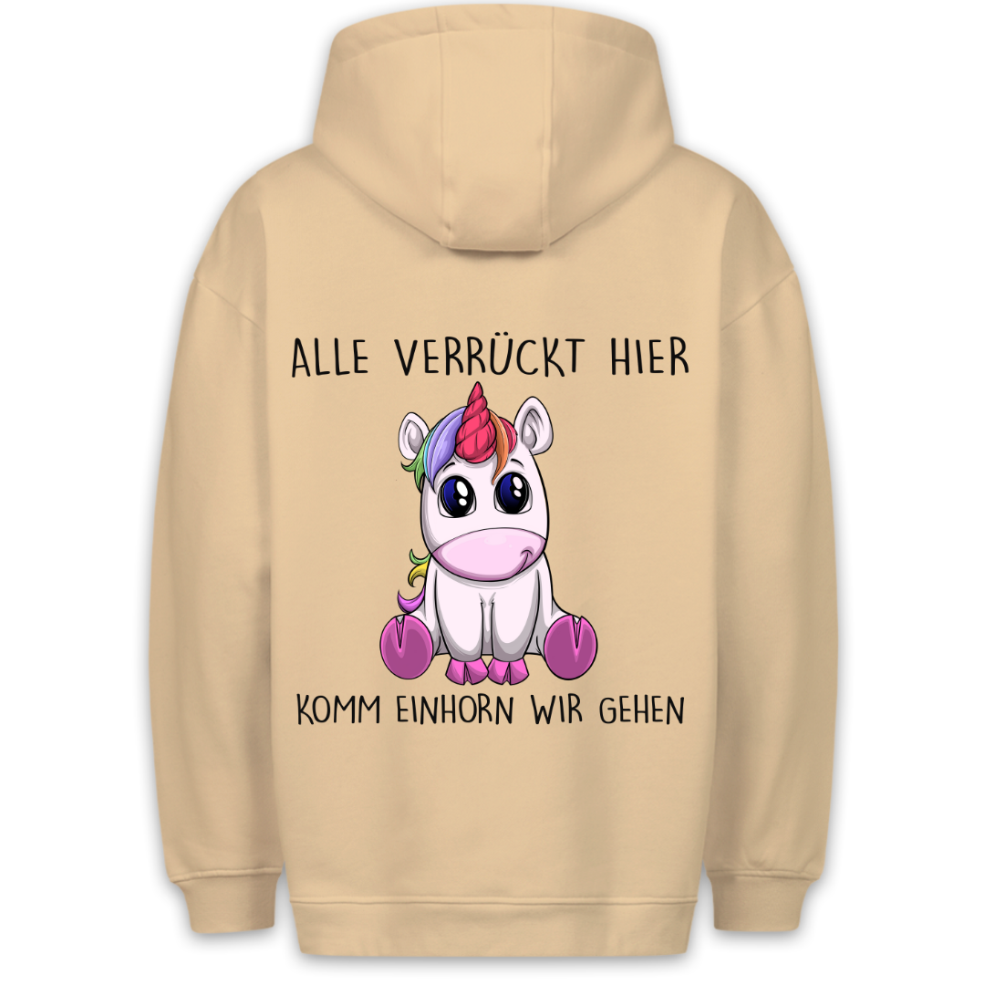 Komm Einhorn - Hoodie Unisex Rückendruck
