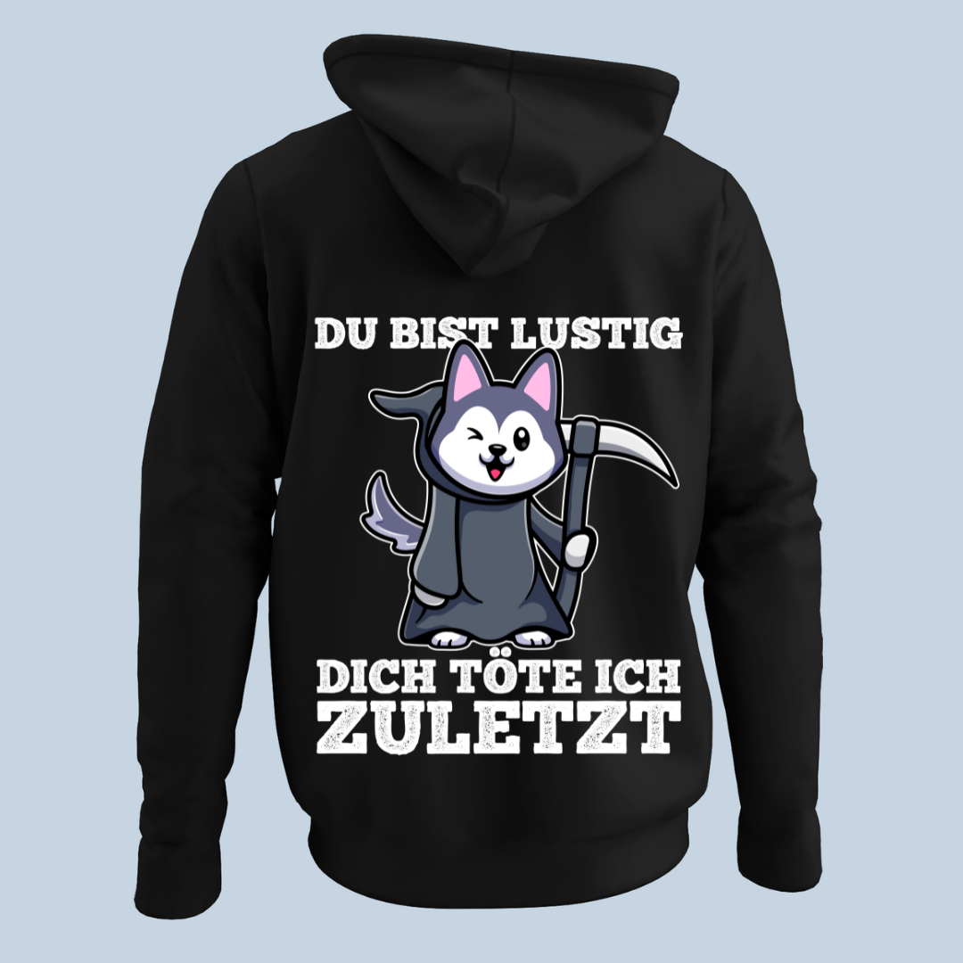 Lustig Sensenhund - Hoodie Unisex Rückendruck