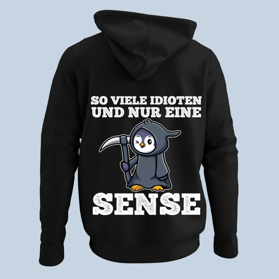 Idioten Sensenpinguin - Hoodie Unisex Rückendruck