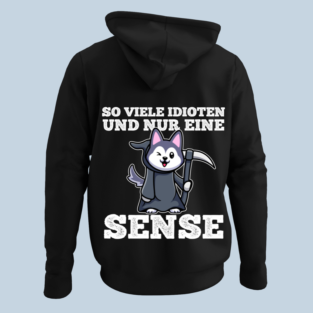 Idioten Sensenhund - Hoodie Unisex Rückendruck