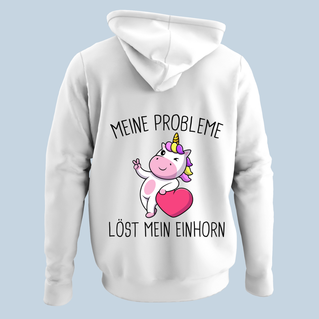 Probleme Einhorn - Hoodie Unisex Rückendruck