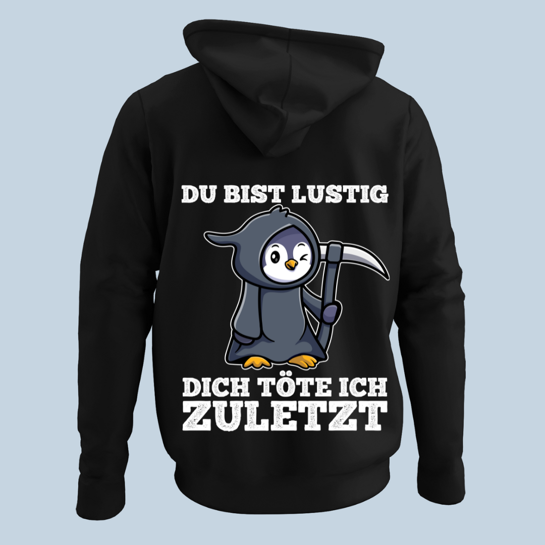 Lustig Sensenpinguin - Hoodie Unisex Rückendruck