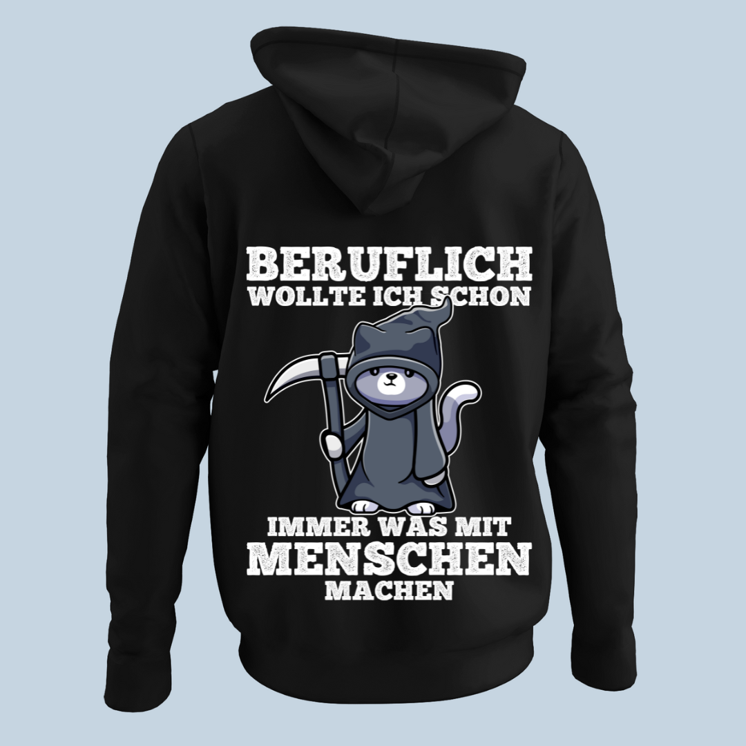 Beruflich Sensenkatze - Hoodie Unisex Rückendruck