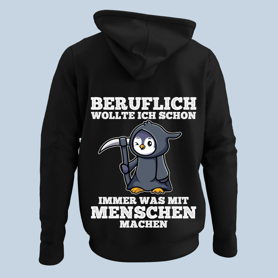 Beruflich Sensenpinguin - Hoodie Unisex Rückendruck
