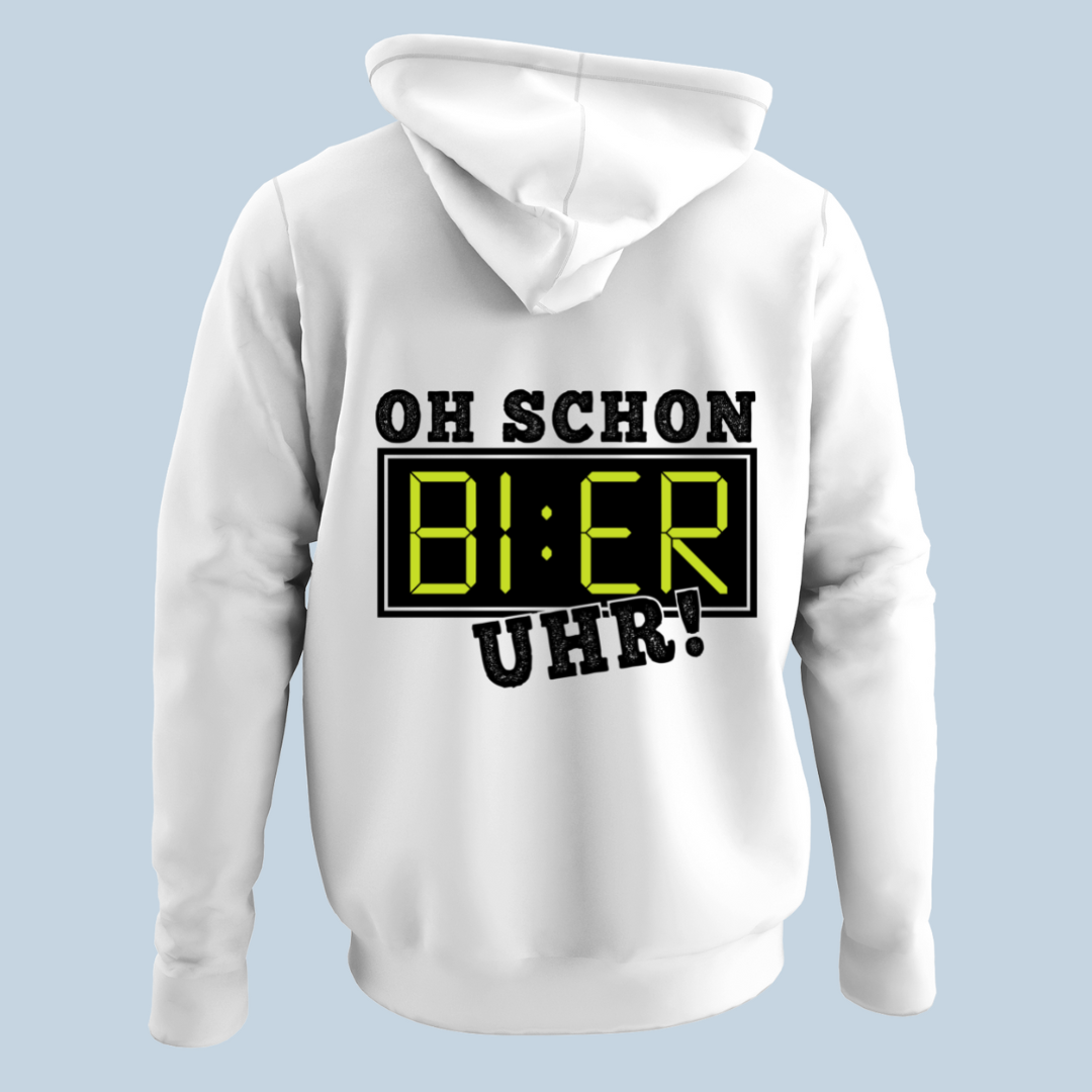 Bier Uhr - Hoodie Unisex Rückendruck