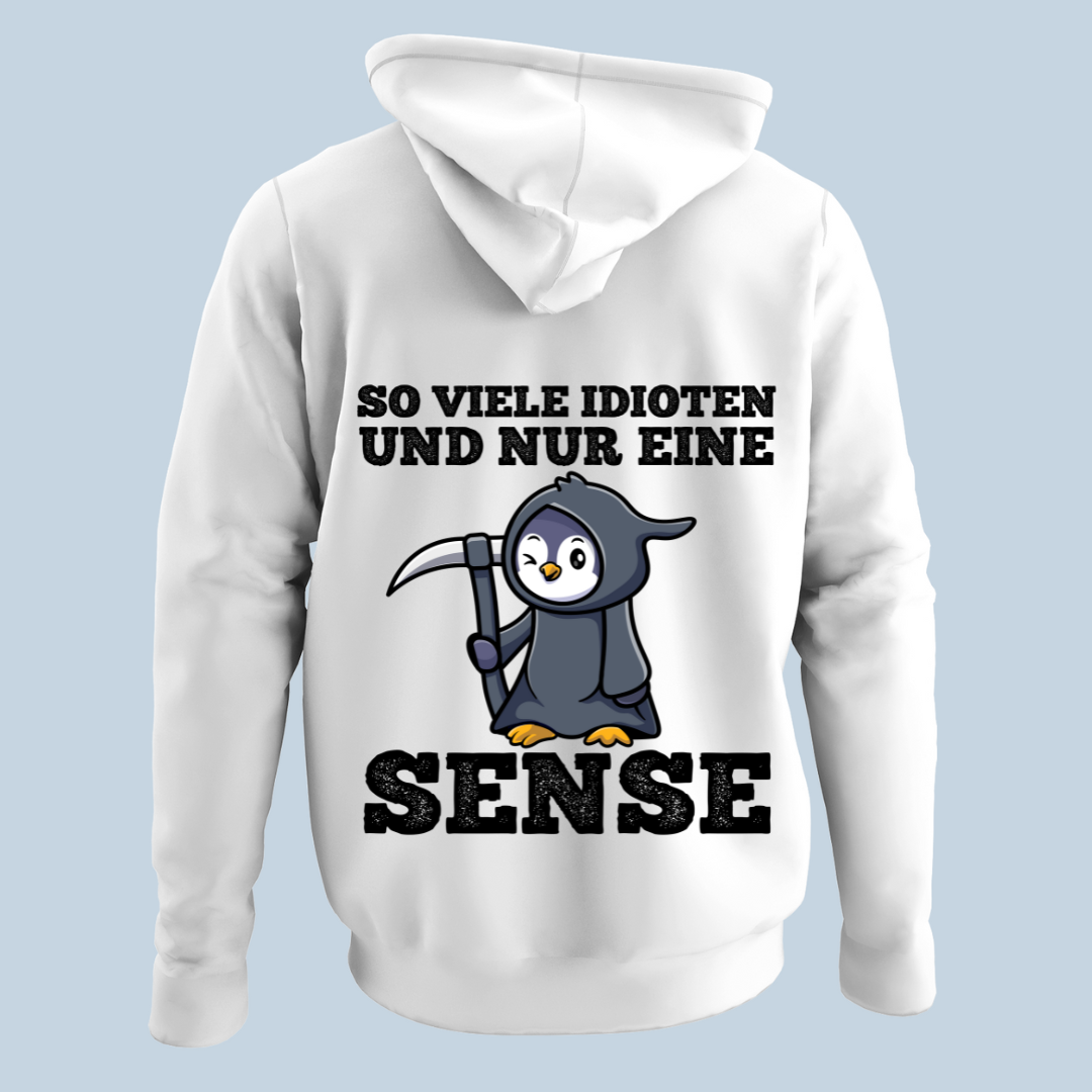 Idioten Sensenpinguin - Hoodie Unisex Rückendruck
