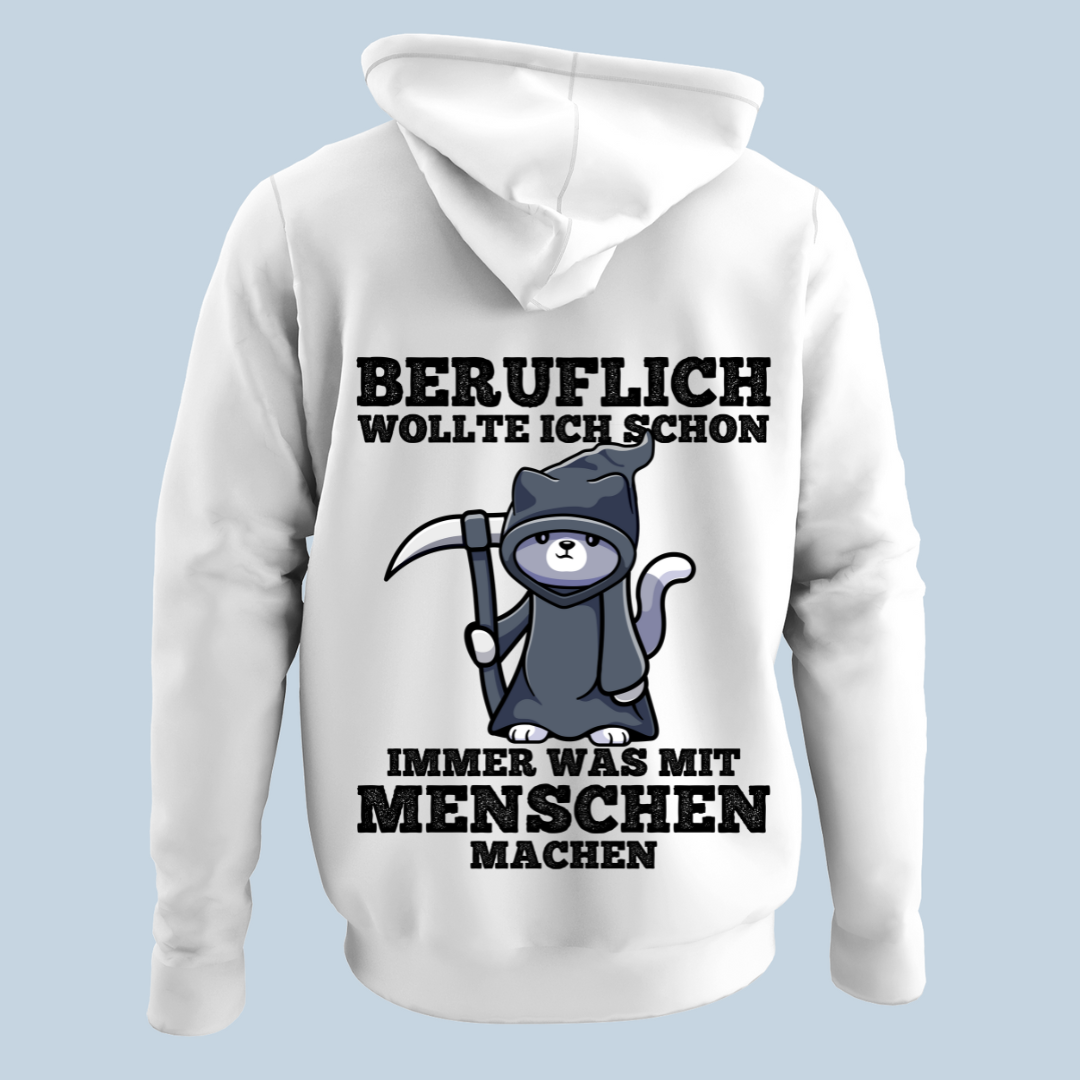 Beruflich Sensenkatze - Hoodie Unisex Rückendruck