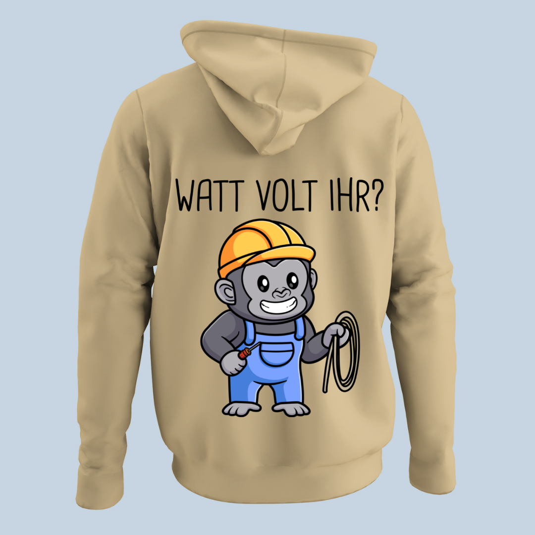 Elektriker Affe - Hoodie Unisex Rückendruck
