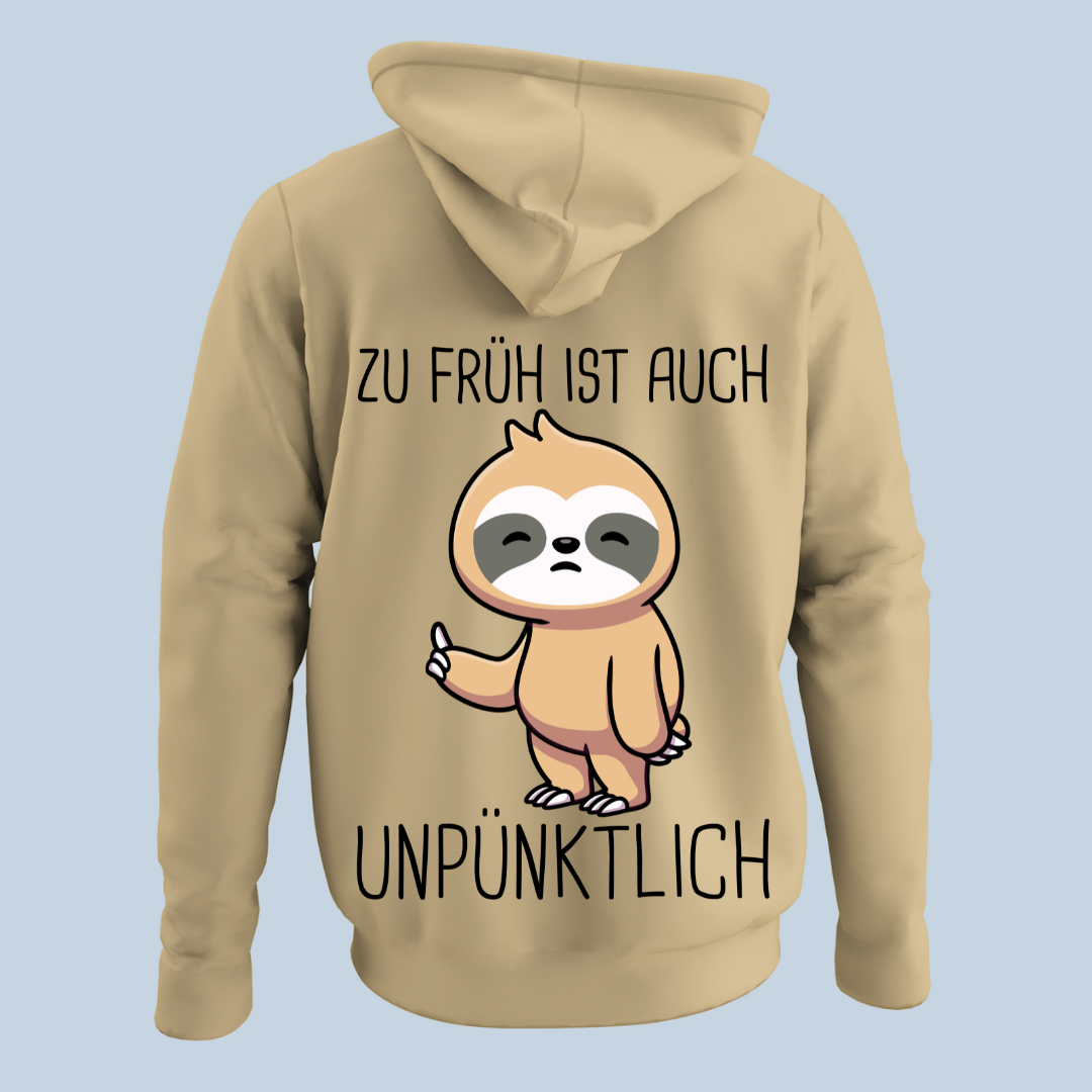 Unpünktlich Faultier - Hoodie Unisex Rückendruck