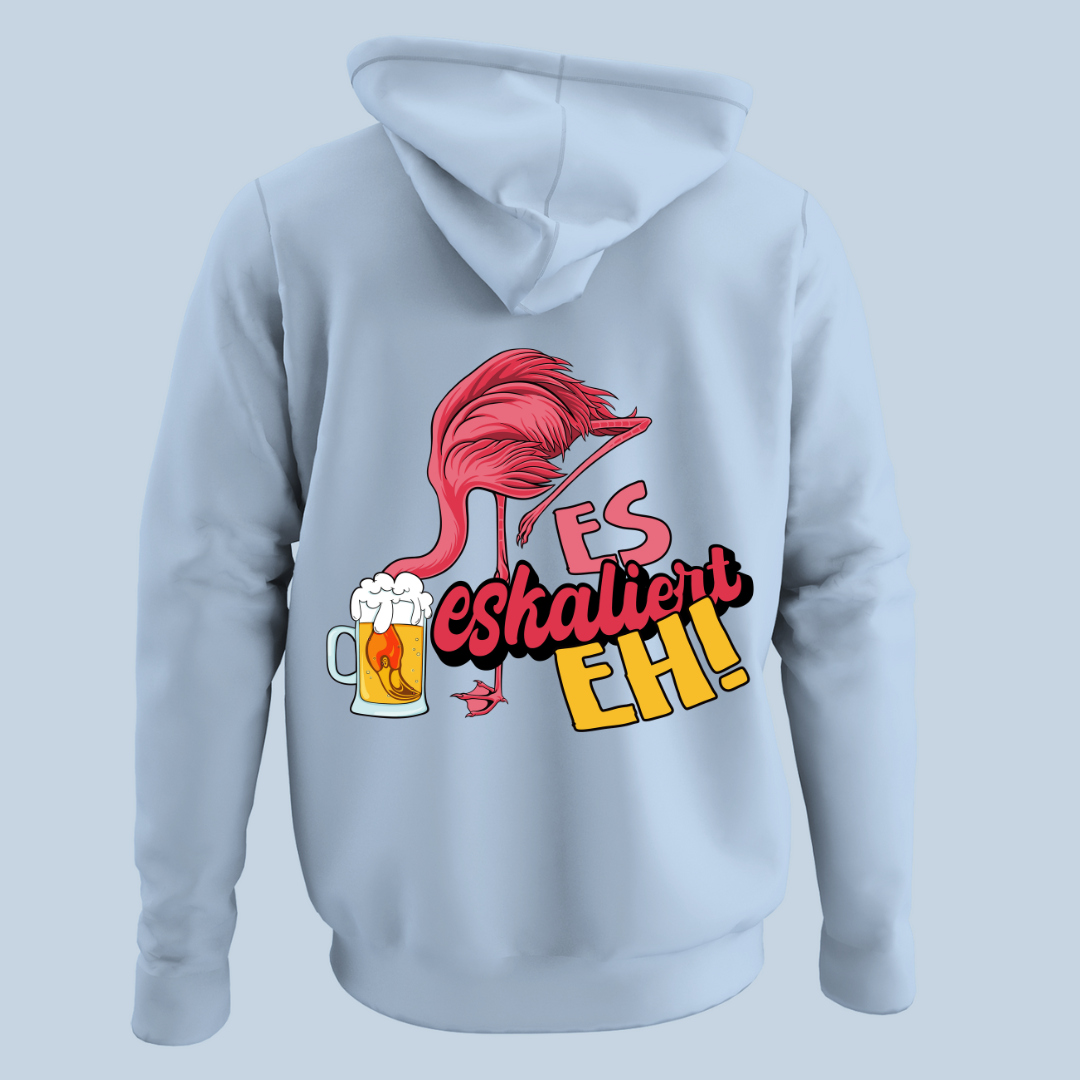Eskaliert Flamingo - Hoodie Unisex Rückendruck