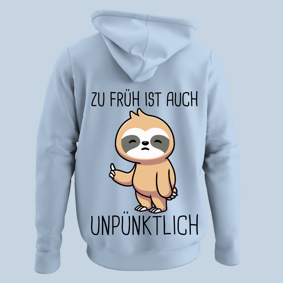 Unpünktlich Faultier - Hoodie Unisex Rückendruck