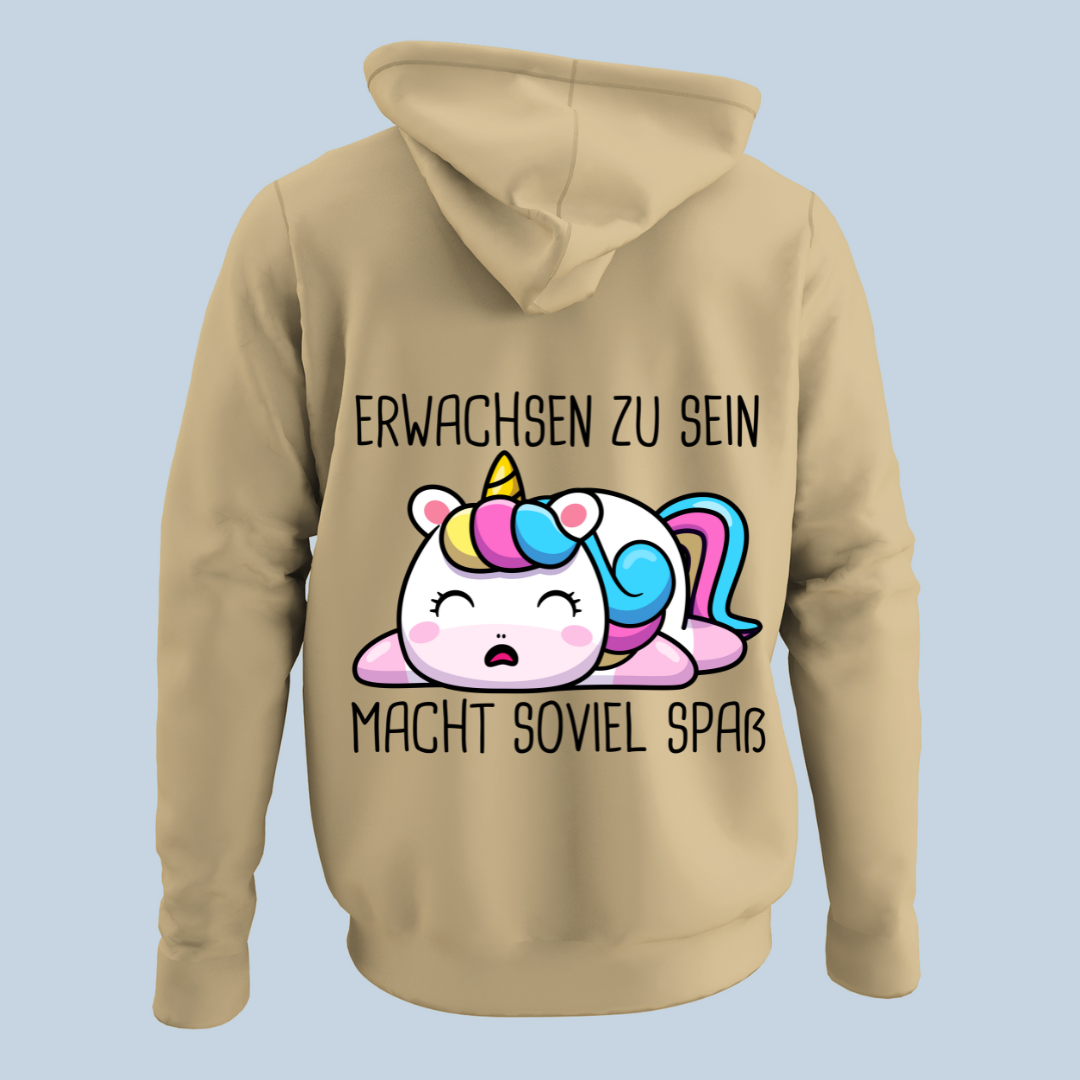 Erwachsen Einhorn - Hoodie Unisex Rückendruck