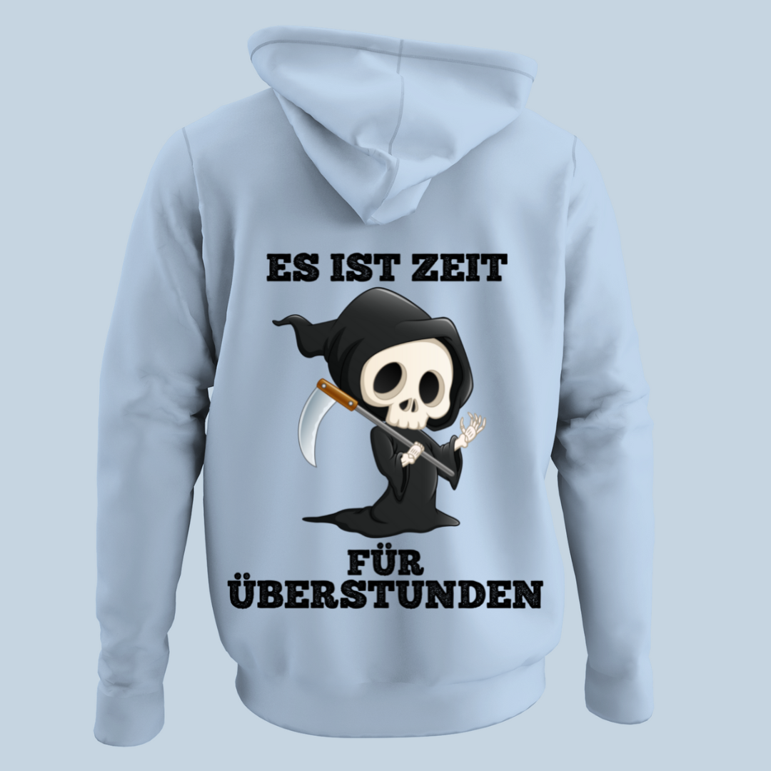 Überstunden Sensenmann - Hoodie Unisex Rückendruck