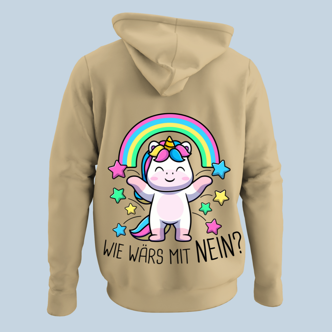 Nein? Einhorn - Hoodie Unisex Rückendruck