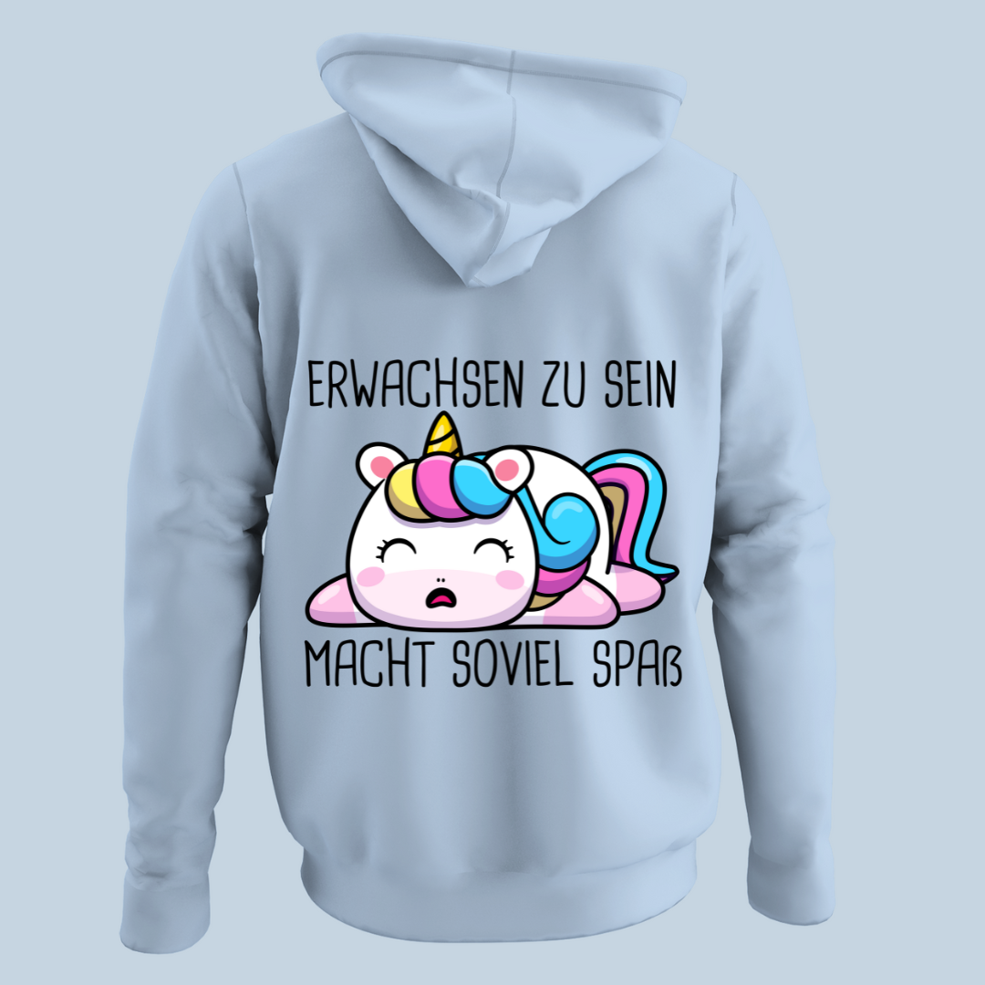 Erwachsen Einhorn - Hoodie Unisex Rückendruck