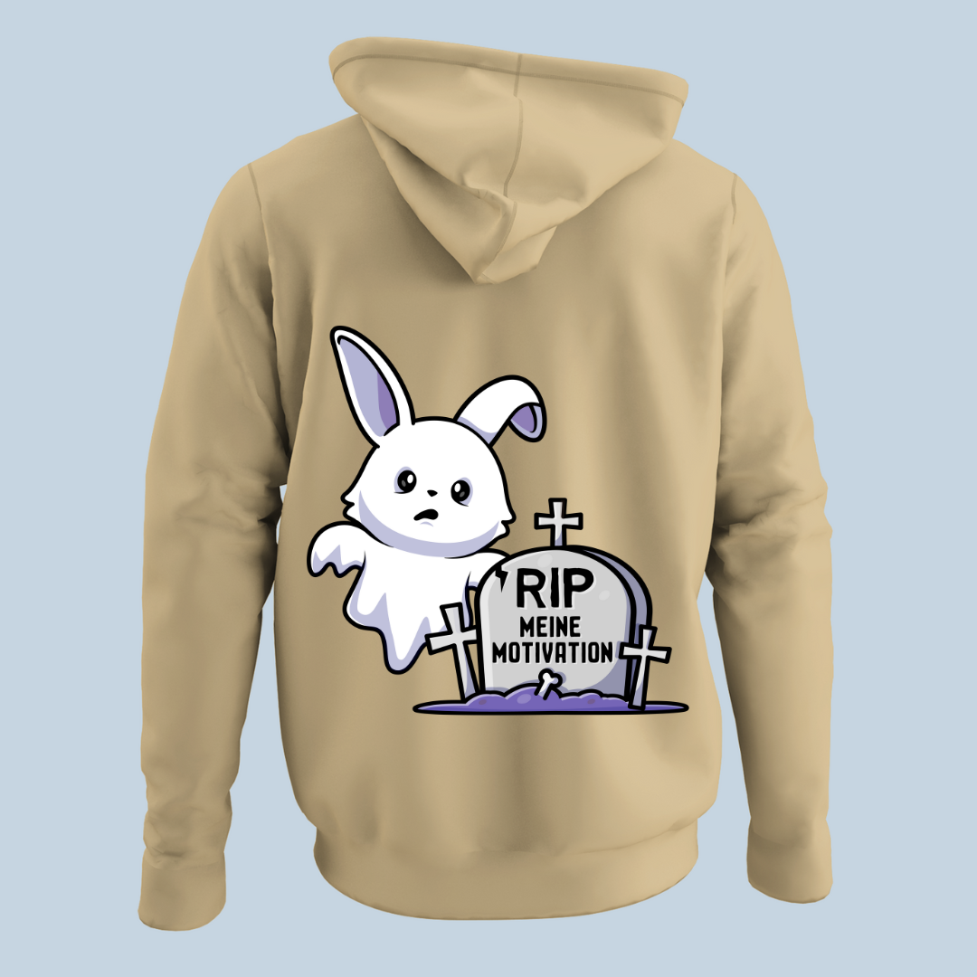 Motivation Hase - Hoodie Unisex Rückendruck