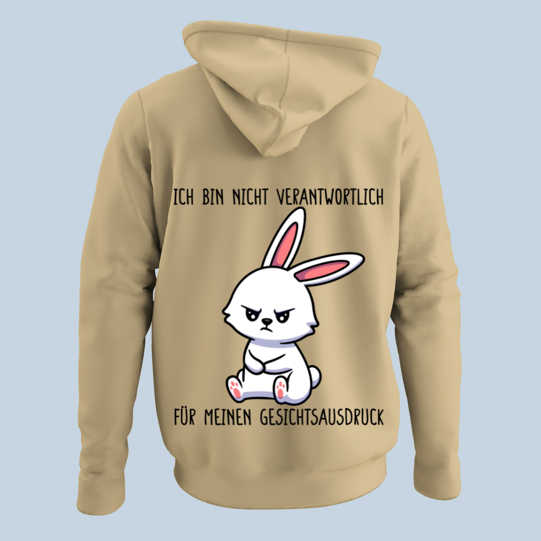 Gesichtsausdruck Hase - Hoodie Unisex Rückendruck