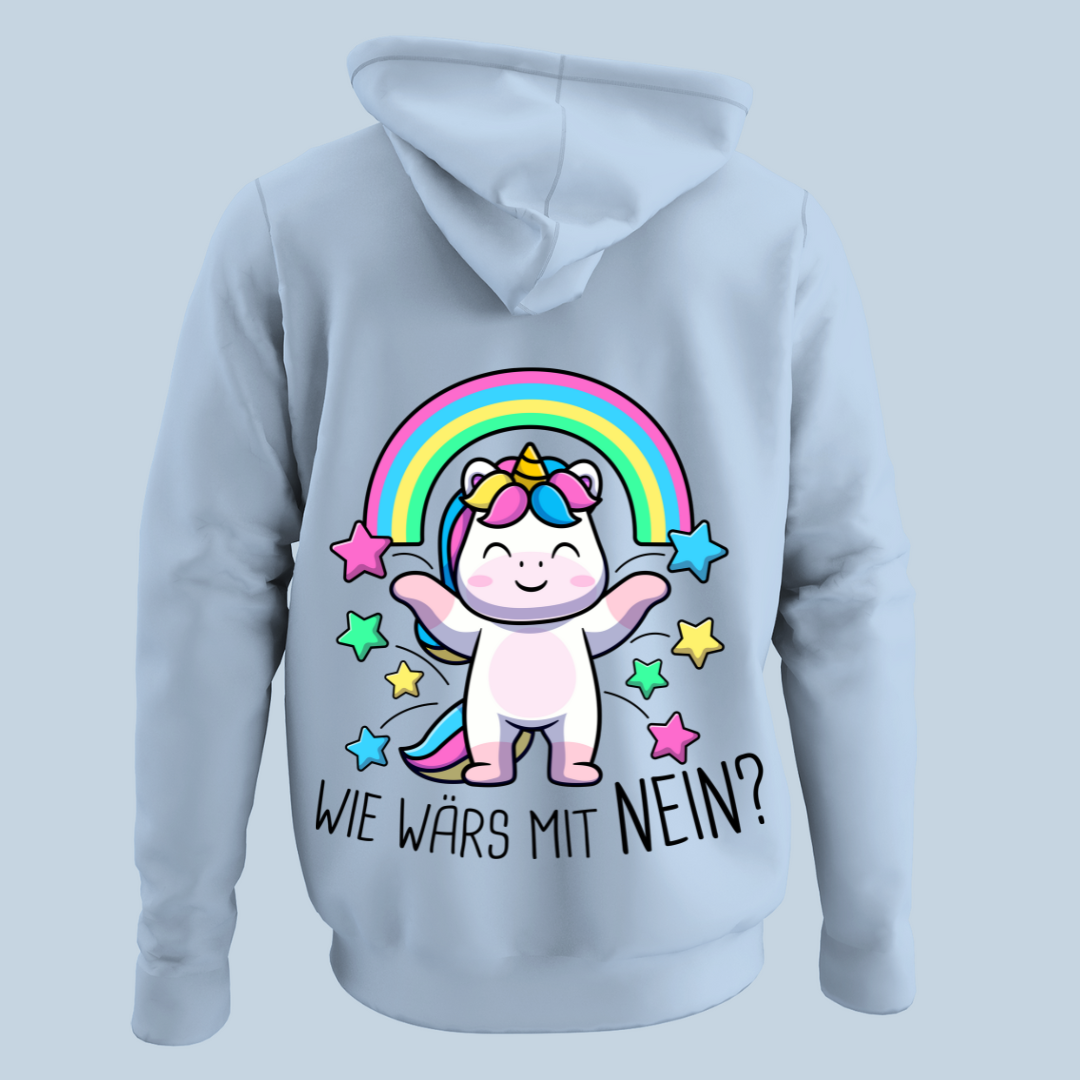 Nein? Einhorn - Hoodie Unisex Rückendruck