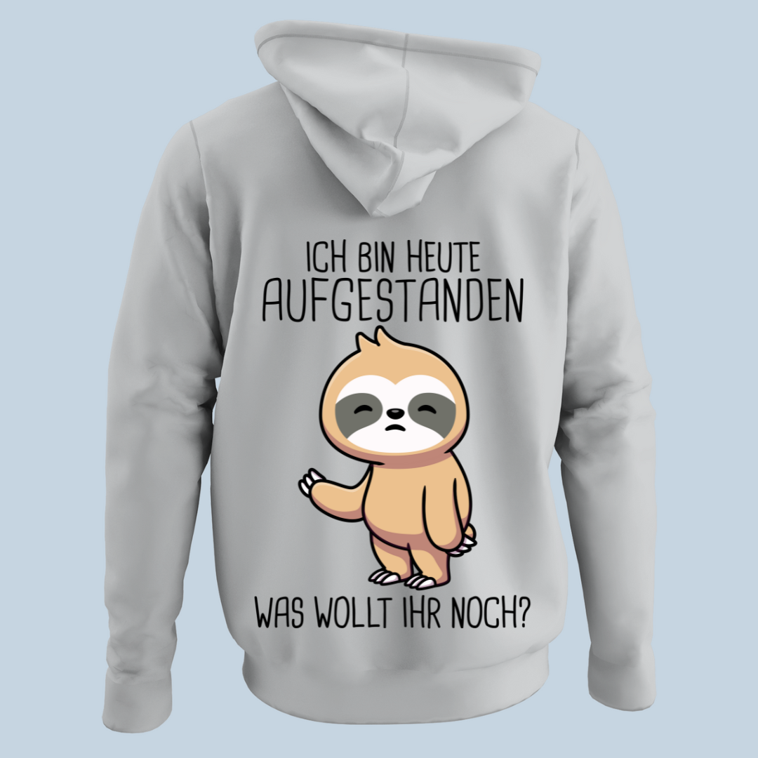 Aufgestanden Faultier - Hoodie Unisex Rückendruck