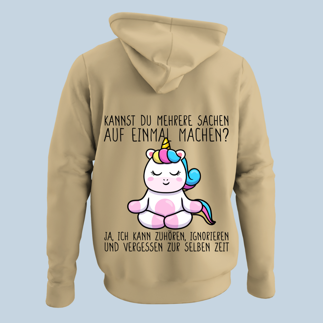 Multitasking Einhorn 2 - Hoodie Unisex Rückendruck