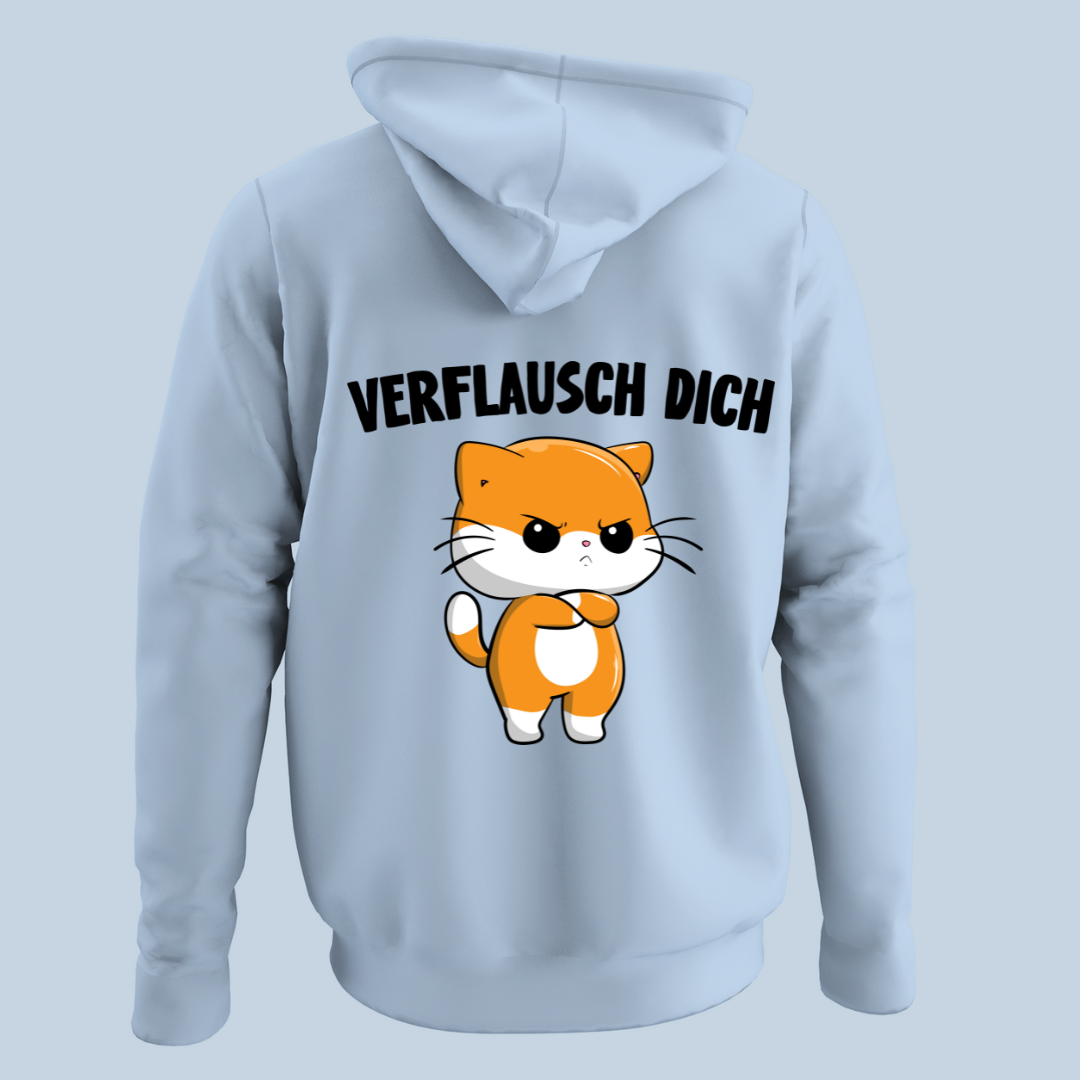 Verflausch Dich Katze - Hoodie Unisex Rückendruck