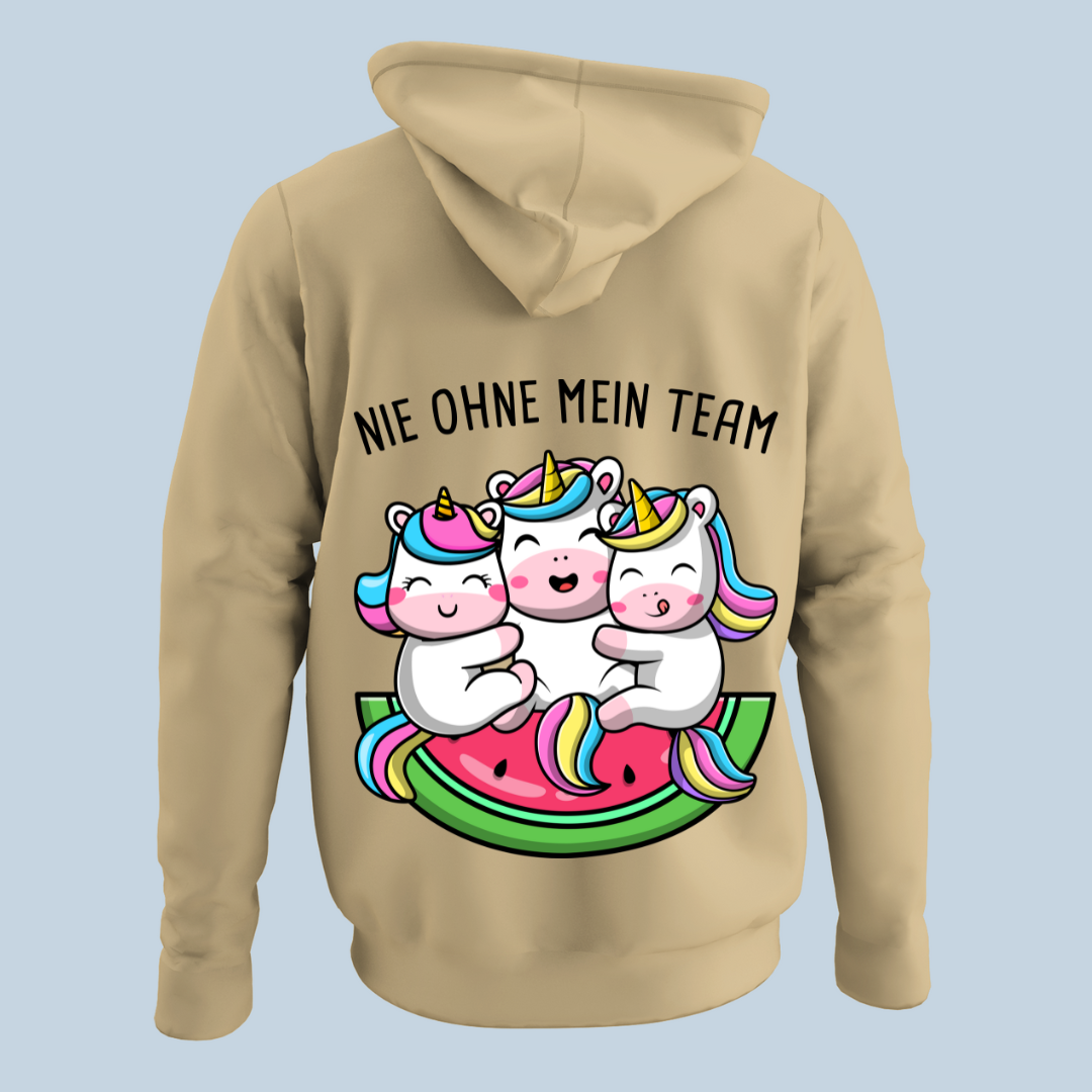 Team Einhörner - Hoodie Unisex Rückendruck