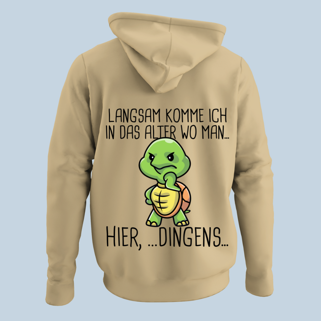Langsam Schildkröte - Hoodie Unisex Rückendruck
