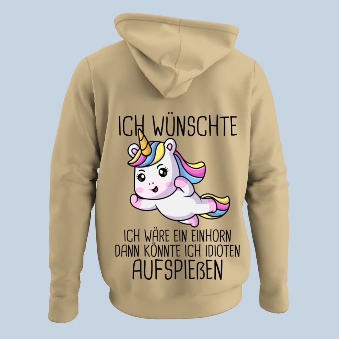 Aufspießen Einhorn 2 - Hoodie Unisex Rückendruck