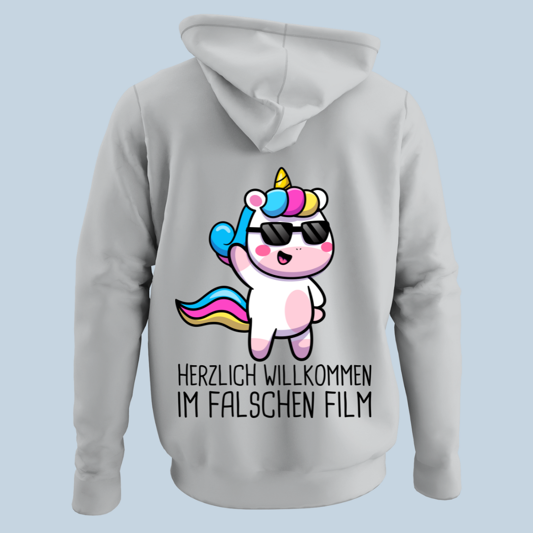 Film Einhorn - Hoodie Unisex Rückendruck