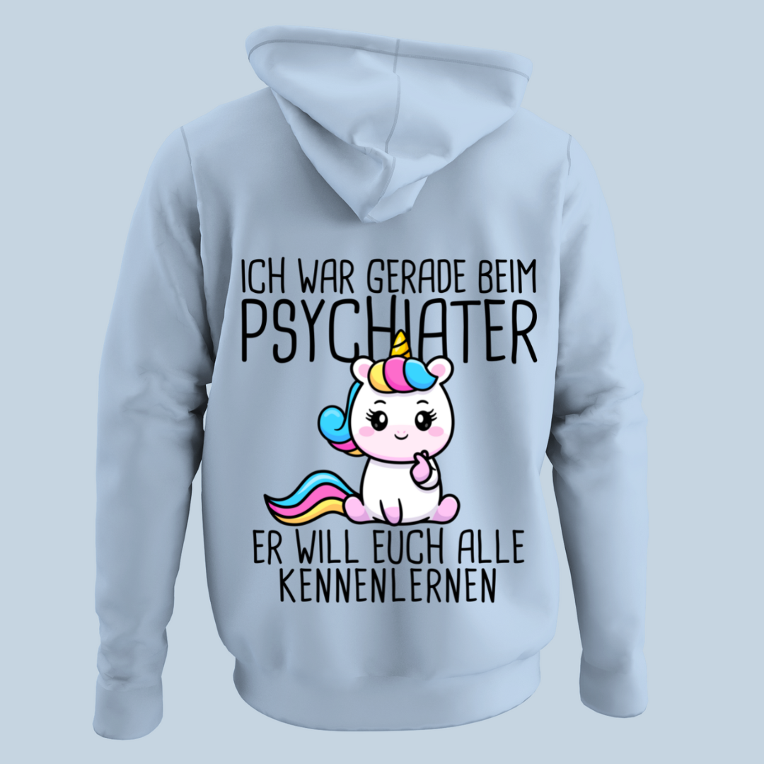 Psychiater Einhorn - Hoodie Unisex Rückendruck