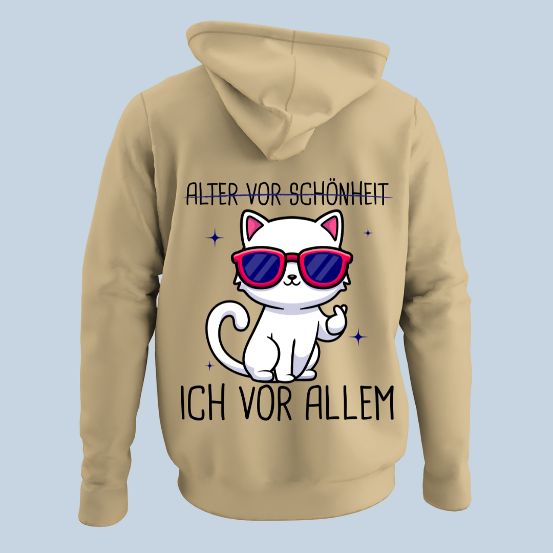 Schönheit Katze - Hoodie Unisex Rückendruck