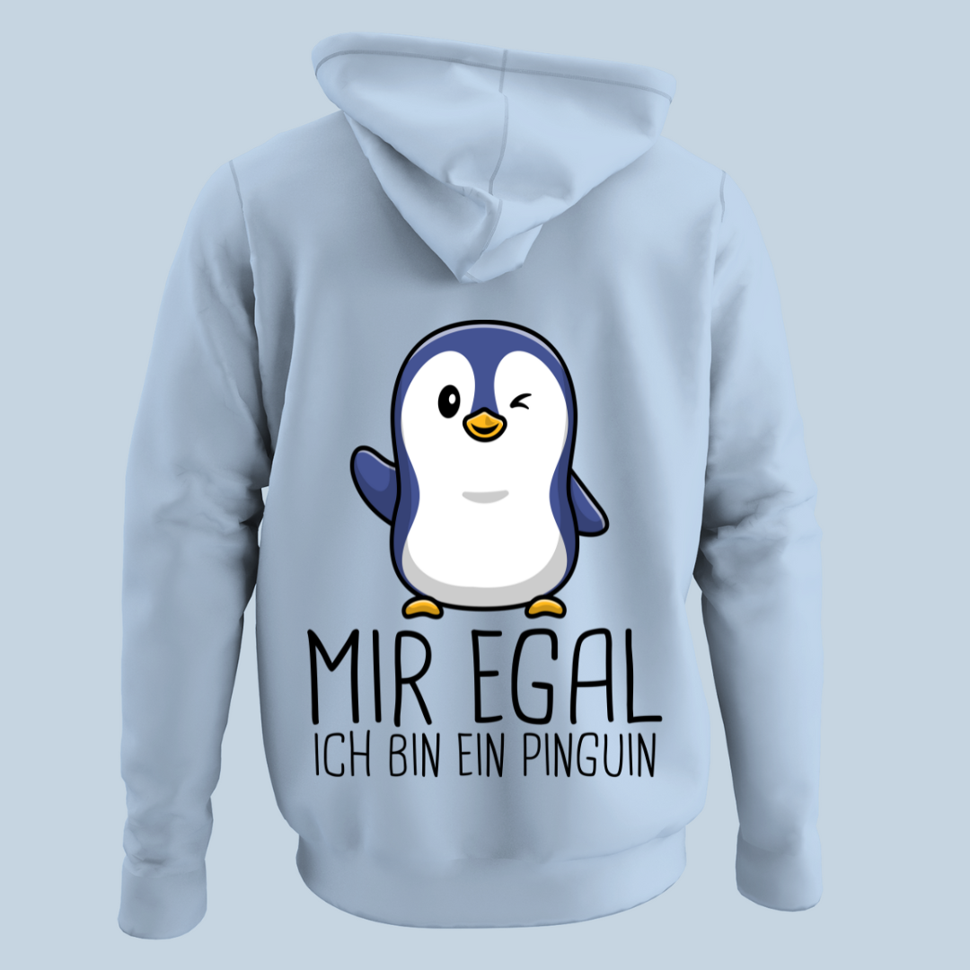 Mir Egal Pinguin - Hoodie Unisex Rückendruck