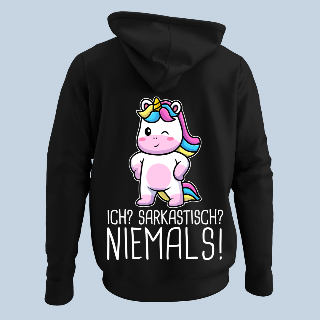 Sarkastisch Einhorn 2 - Hoodie Unisex Rückendruck