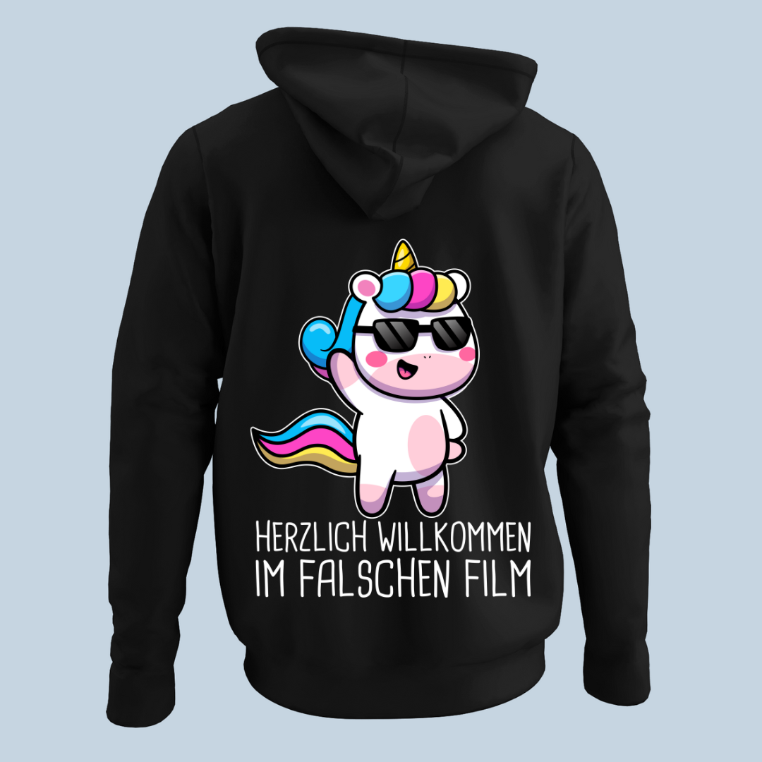 Film Einhorn - Hoodie Unisex Rückendruck