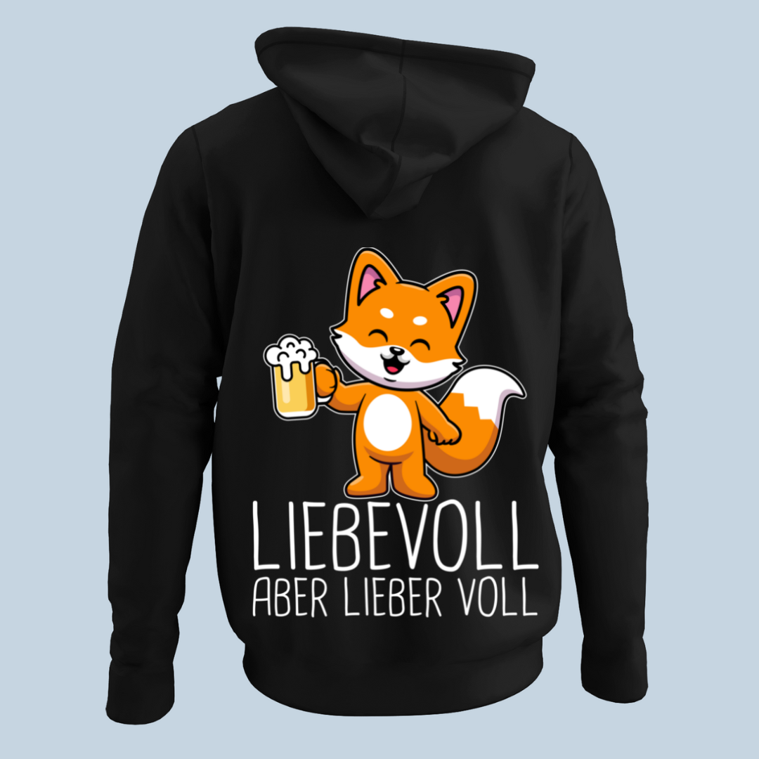 Liebevoll Fuchs - Hoodie Unisex Rückendruck